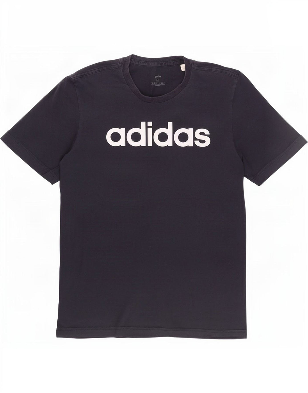 Adidas Hombre Camiseta Gráfica Top Medio Azul Marino Algodón