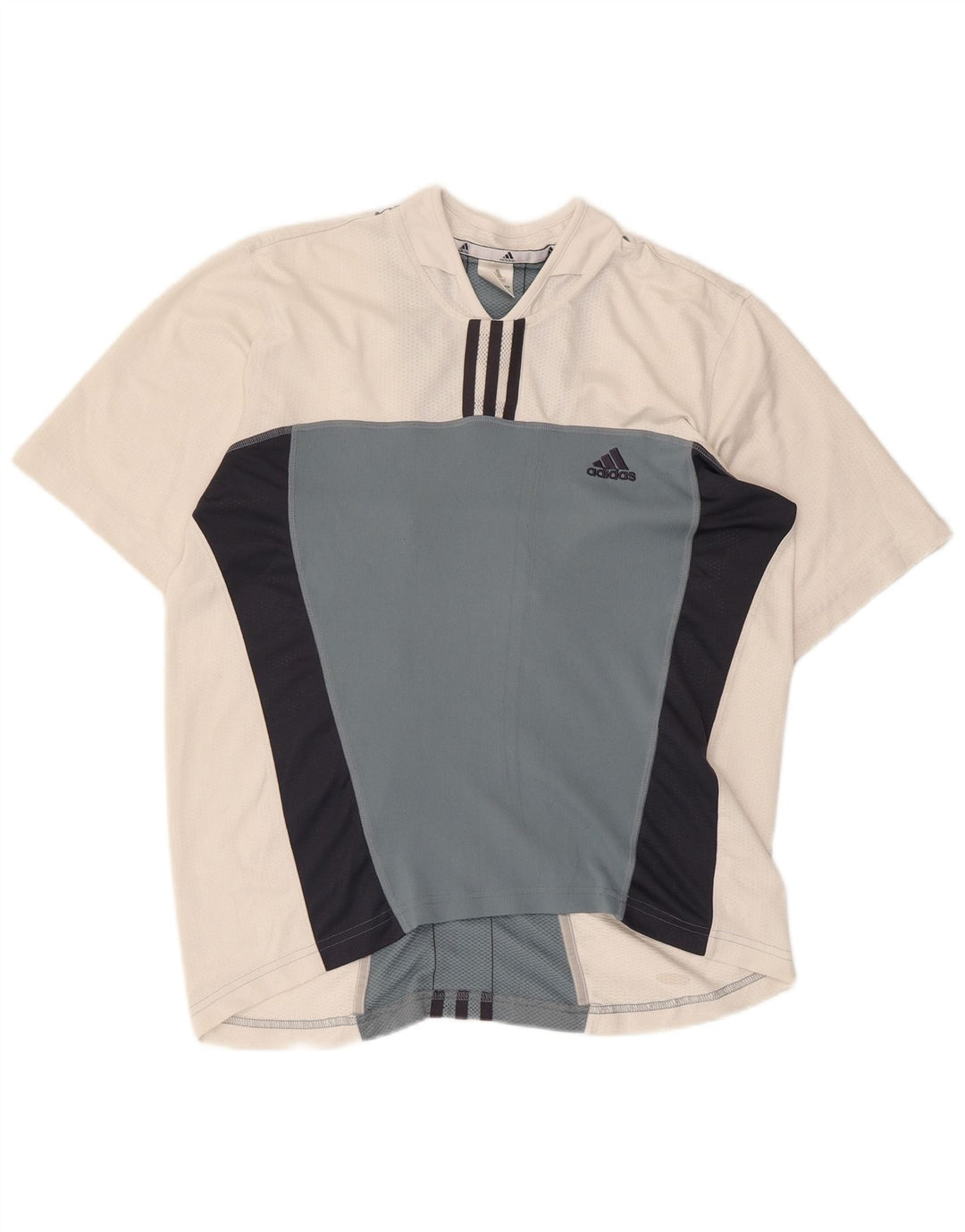 ADIDAS Camiseta para hombre Top UK 40/42 Medio Blanco Colorblock Poliéster