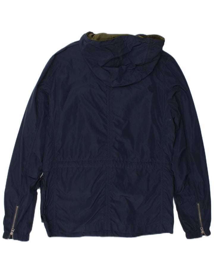 Wrangler Chaqueta utilitaria con capucha para hombre UK 36 Small Poliéster azul marino