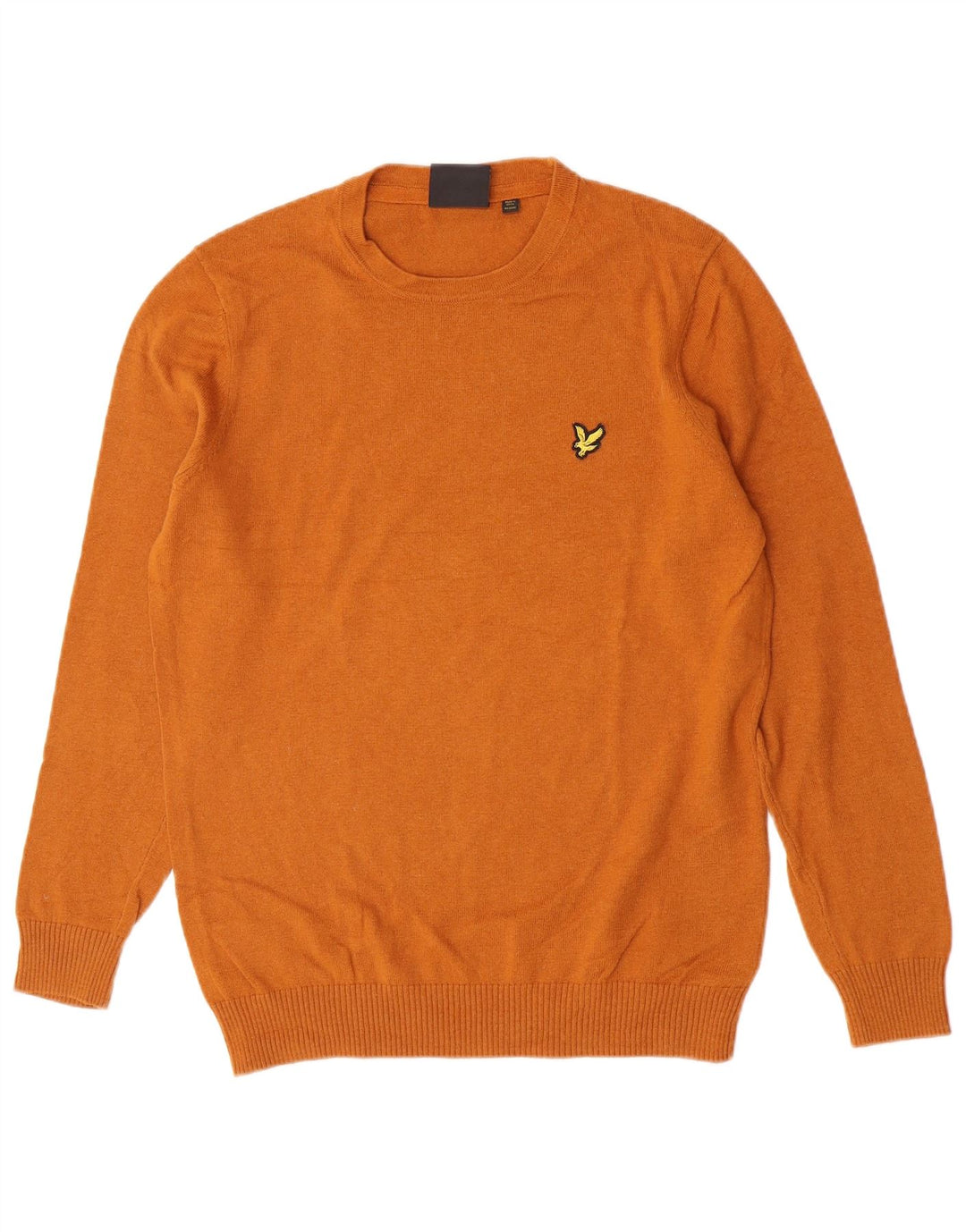 Lyle & Scott Jersey de cuello redondo para hombre de algodón naranja medio