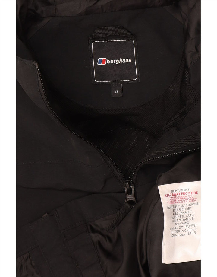 Berghaus Chubasquero con capucha para niños 12-13 años Negro Poliamida