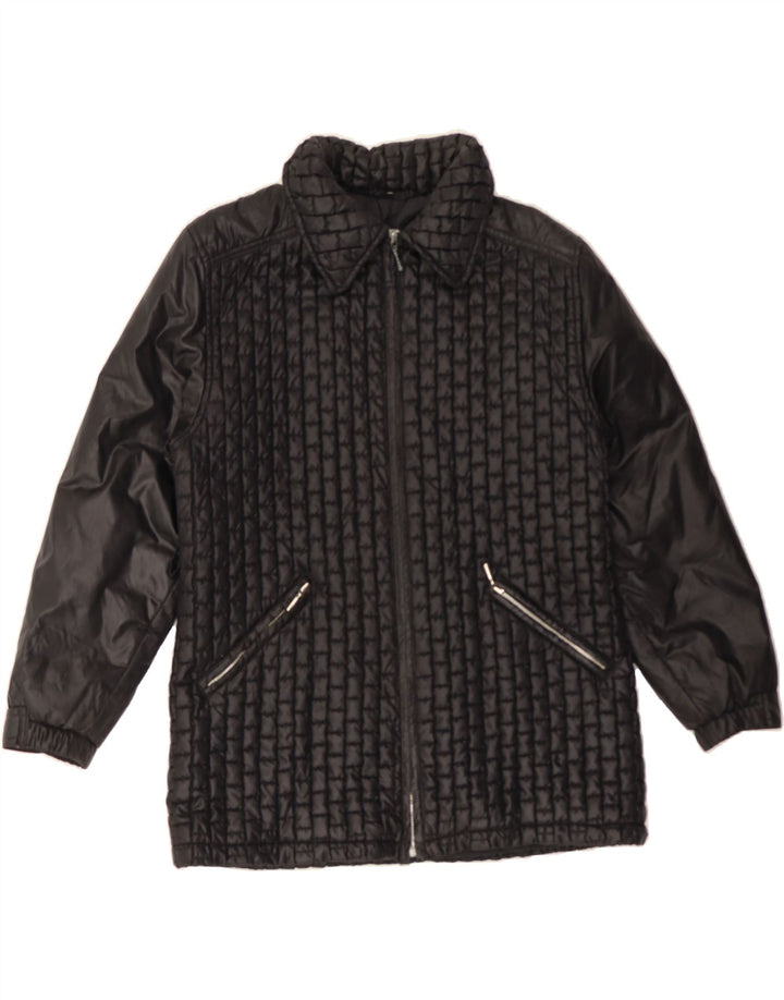 VINTAGE Womens Padded Jacket UK 14 Medium Black Polyamide Vintage Vintage and Second-Hand Vintage from Messina Hembry 