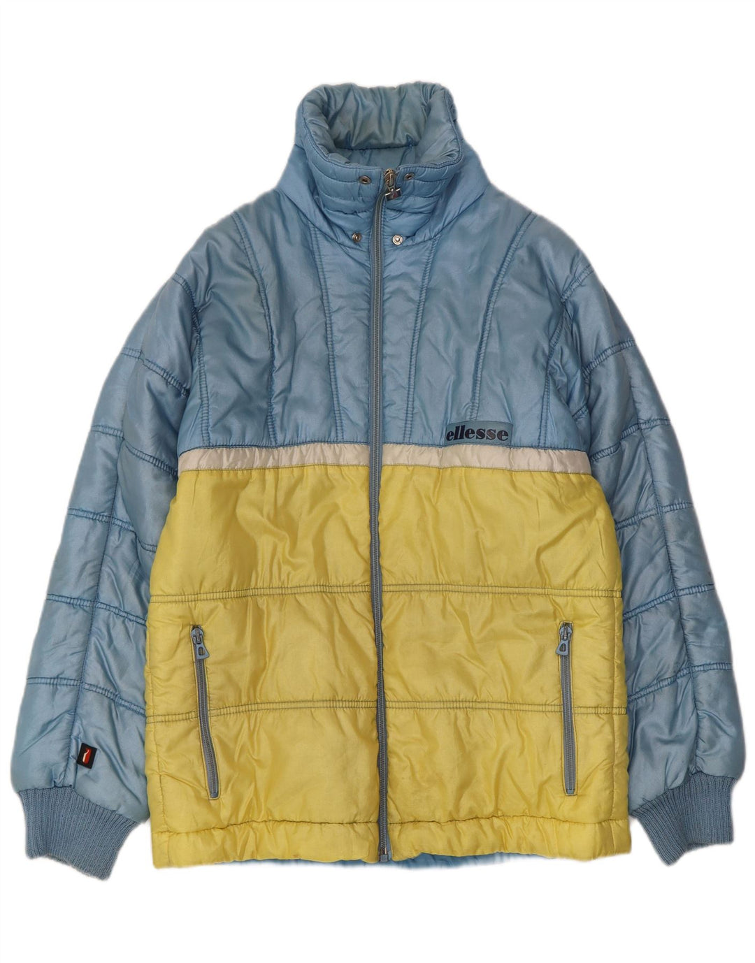 Chaqueta acolchada con capucha para hombre Ellesse UK 38 Nylon color block azul mediano