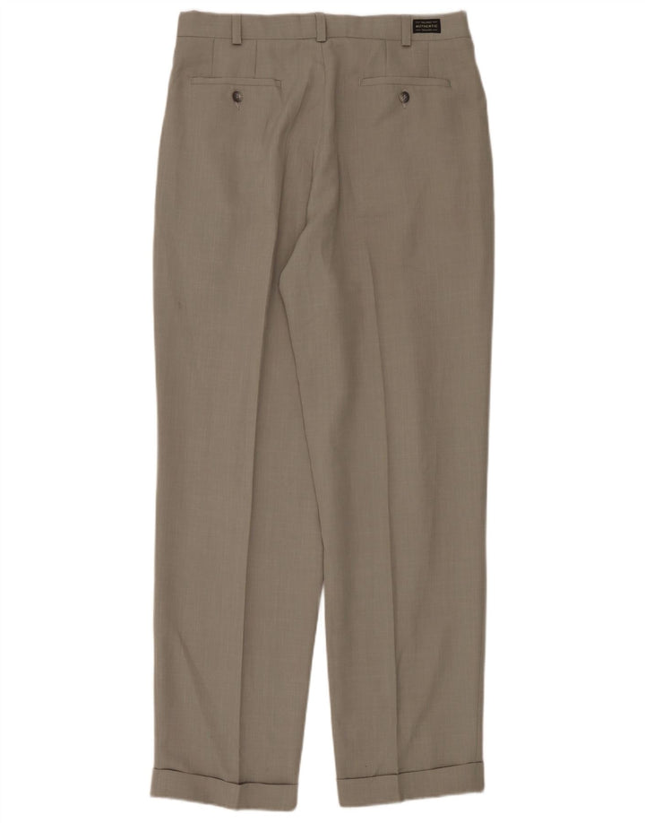 Marks & Spencer Pantalones casuales pegados para hombre W34 L33 Poliéster verde