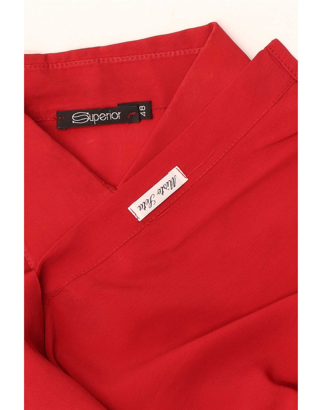 Blusa Camisa Mujer Superior IT 48 XL Seda Roja