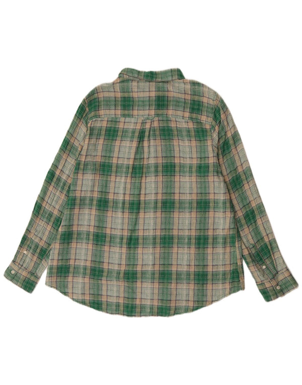 Fat Face Womens Flannel Shirt UK 16 Large Green Check Cotton