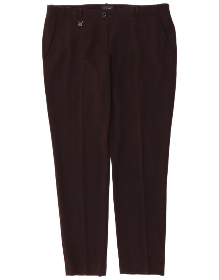 Armani Pantalón chino ajustado para mujer IT 48 XL W34 L31 Poliéster negro