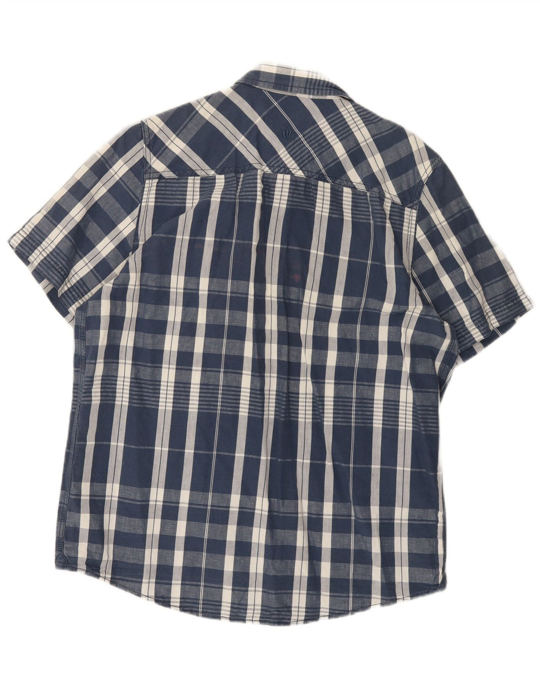 Camisa de manga corta para hombre Fat Face de algodón con cuadros azules grandes
