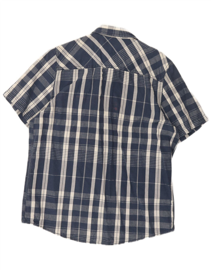 Camisa de manga corta para hombre Fat Face de algodón con cuadros azules grandes