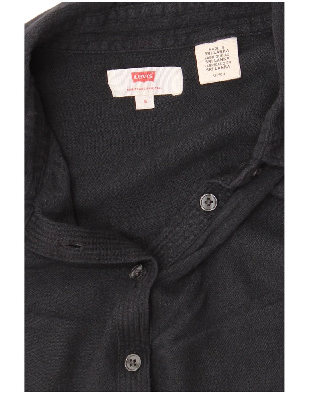 LEVI'S Camisa tipo jersey extragrande para mujer UK 10 Small Black