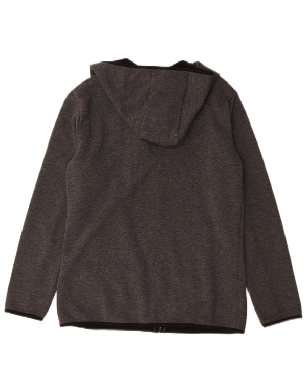Ellesse Mens Zip Sudadera con capucha suéter pequeño gris poliéster