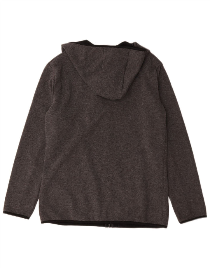 Ellesse Mens Zip Sudadera con capucha suéter pequeño gris poliéster