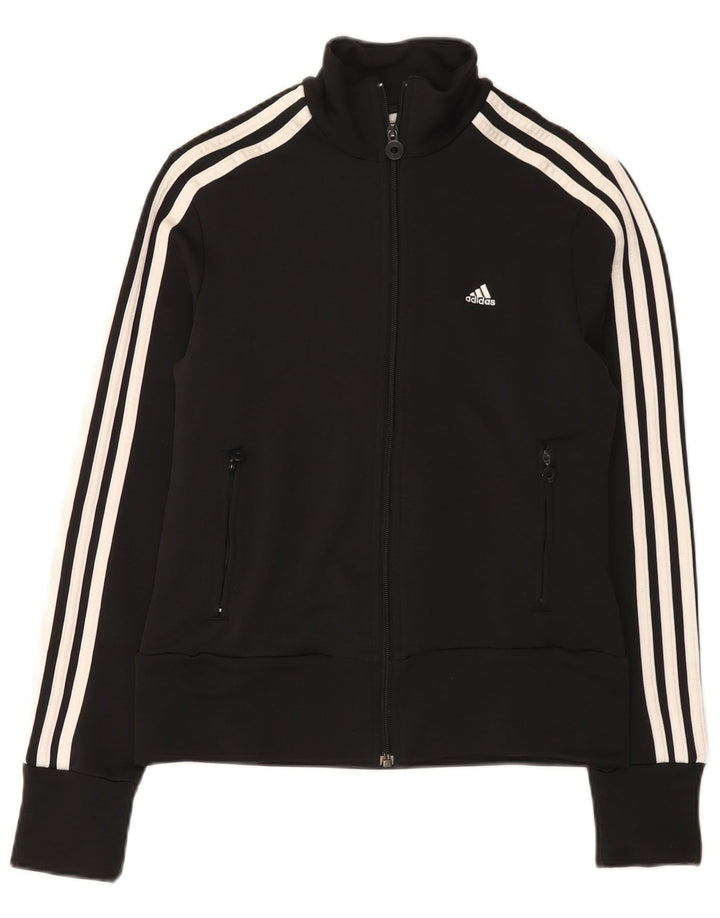 Adidas - Chaqueta de chándal para mujer, talla 40, talla mediana, poliéster negro