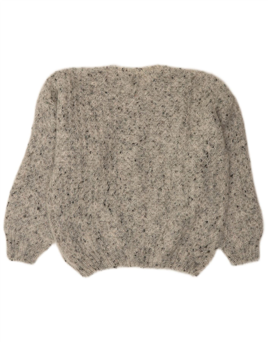 VINTAGE suéter cárdigan de gran tamaño para mujer Reino Unido 18 XL gris moteado