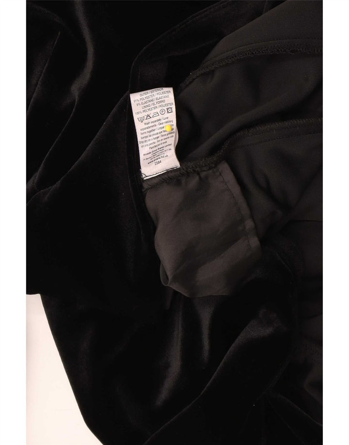 Vintage mujer terciopelo abrigo Reino Unido 16 poliéster negro grande