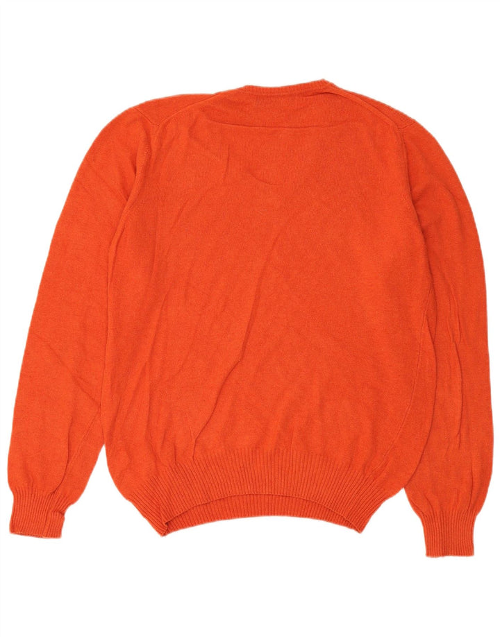 Zara Hombre Jersey Con Cuello En V Jersey Large Viscosa Naranja