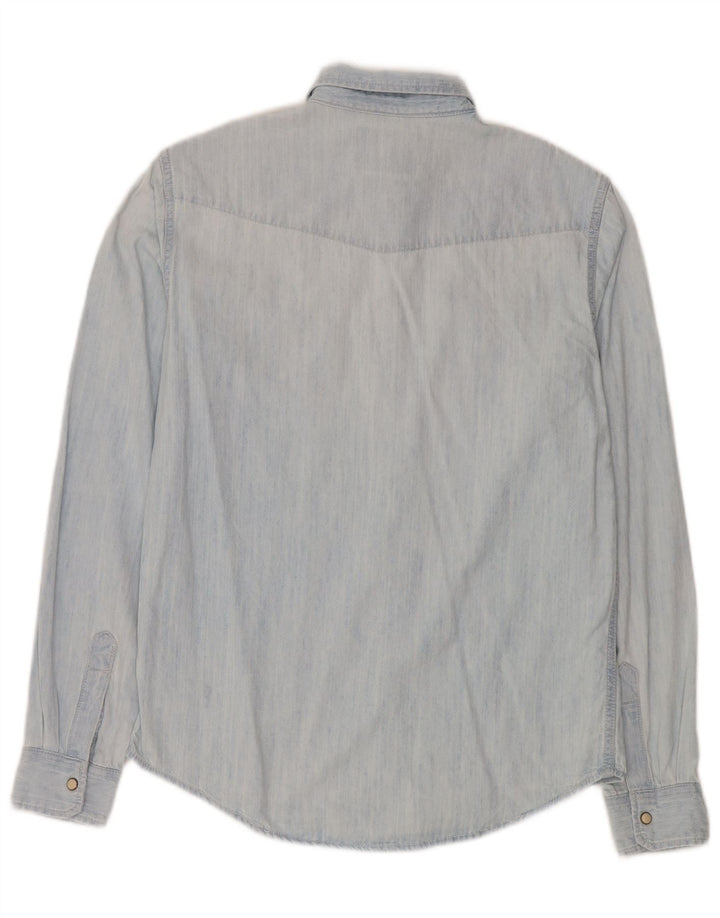 Zara Hombre Camisa Vaquera Azul Medio