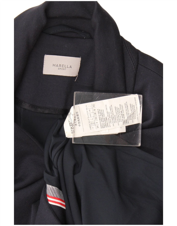 Marella Chaqueta tipo blazer con 1 botón para mujer UK 8 Small Viscosa azul marino