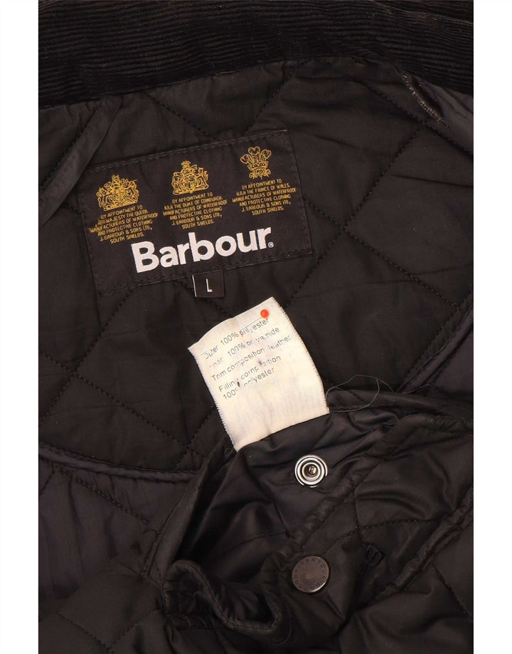 Barbour Chaqueta acolchada para hombre UK 40 Grande Poliéster negro