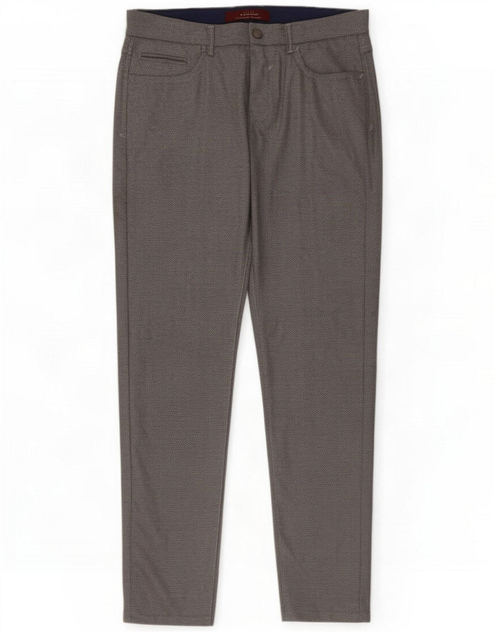 Zara Pantalón casual delgado para hombre EU 40 Medium W31 L30 Poliéster gris