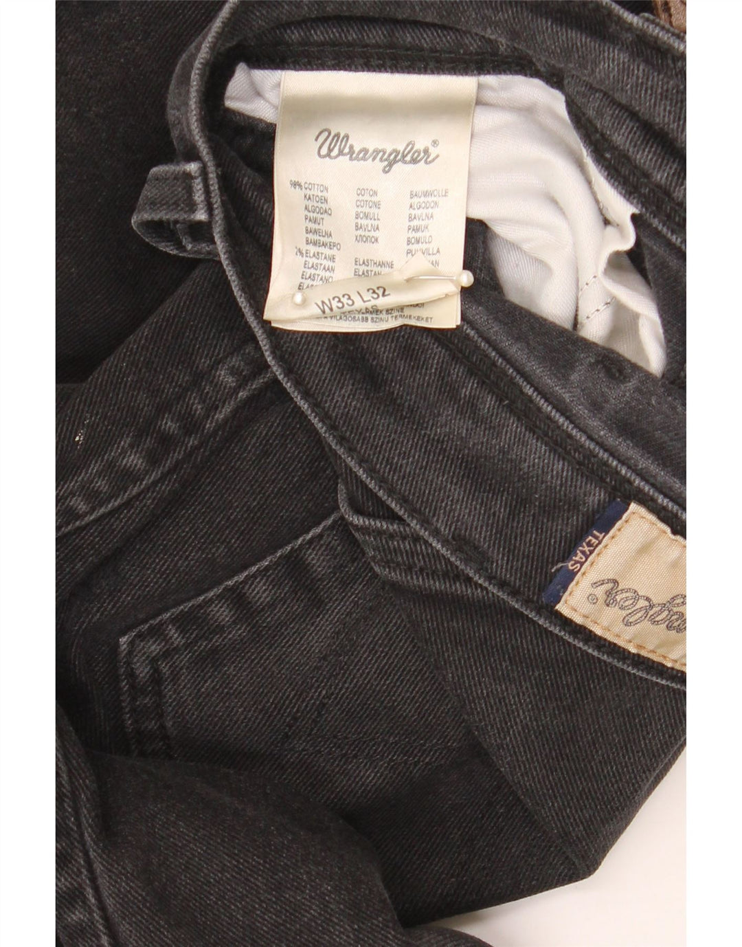 Wrangler Vaqueros rectos Texas para hombre W33 L32 Algodón negro