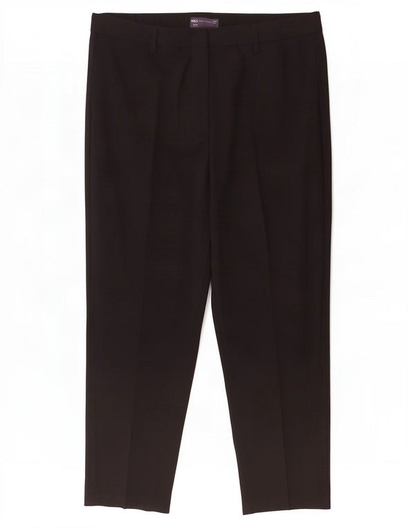 Marks & Spencer Pantalones Cortos de Cintura Alta para Mujer UK 18 XL W36 L24 Negro
