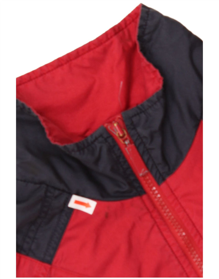 ADIDAS Boys Tracksuit Top Jacket 15-16 Years Red Colourblock Polyamide