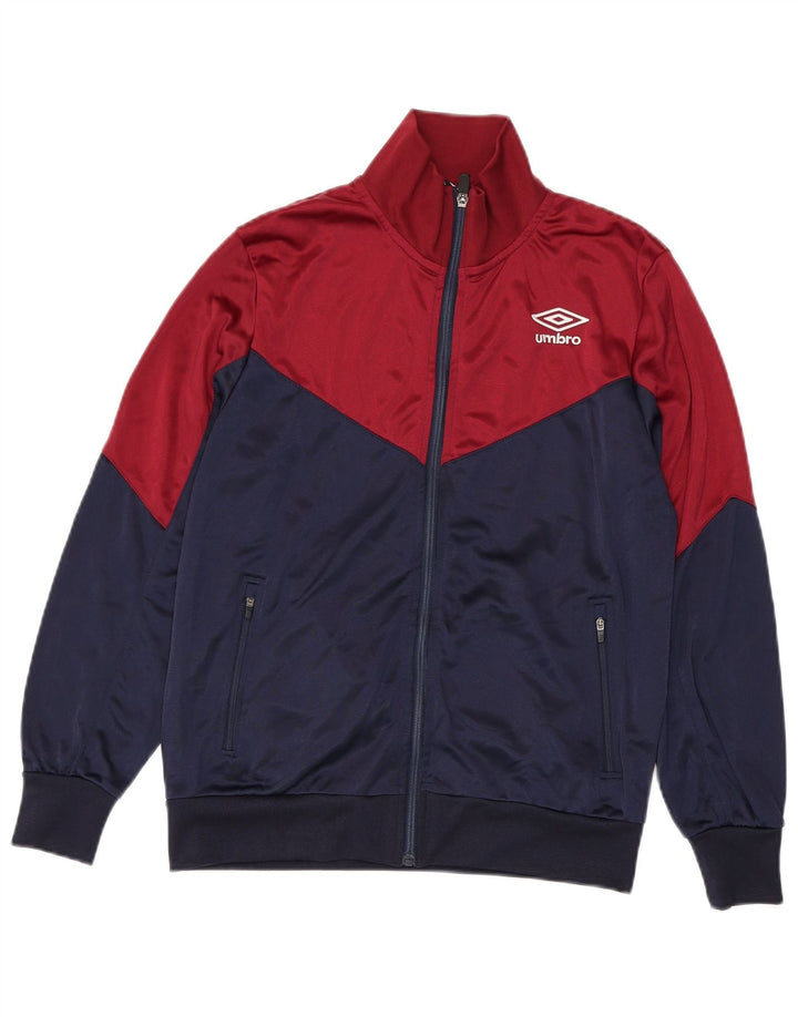 UMBRO Hombre Chándal Top Chaqueta Pequeña Azul Marino Colorblock Poliéster