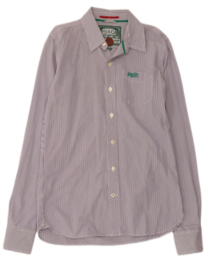 Camisa SUPERDRY Hombre Algodón Rayas Pintadas Morado Medio