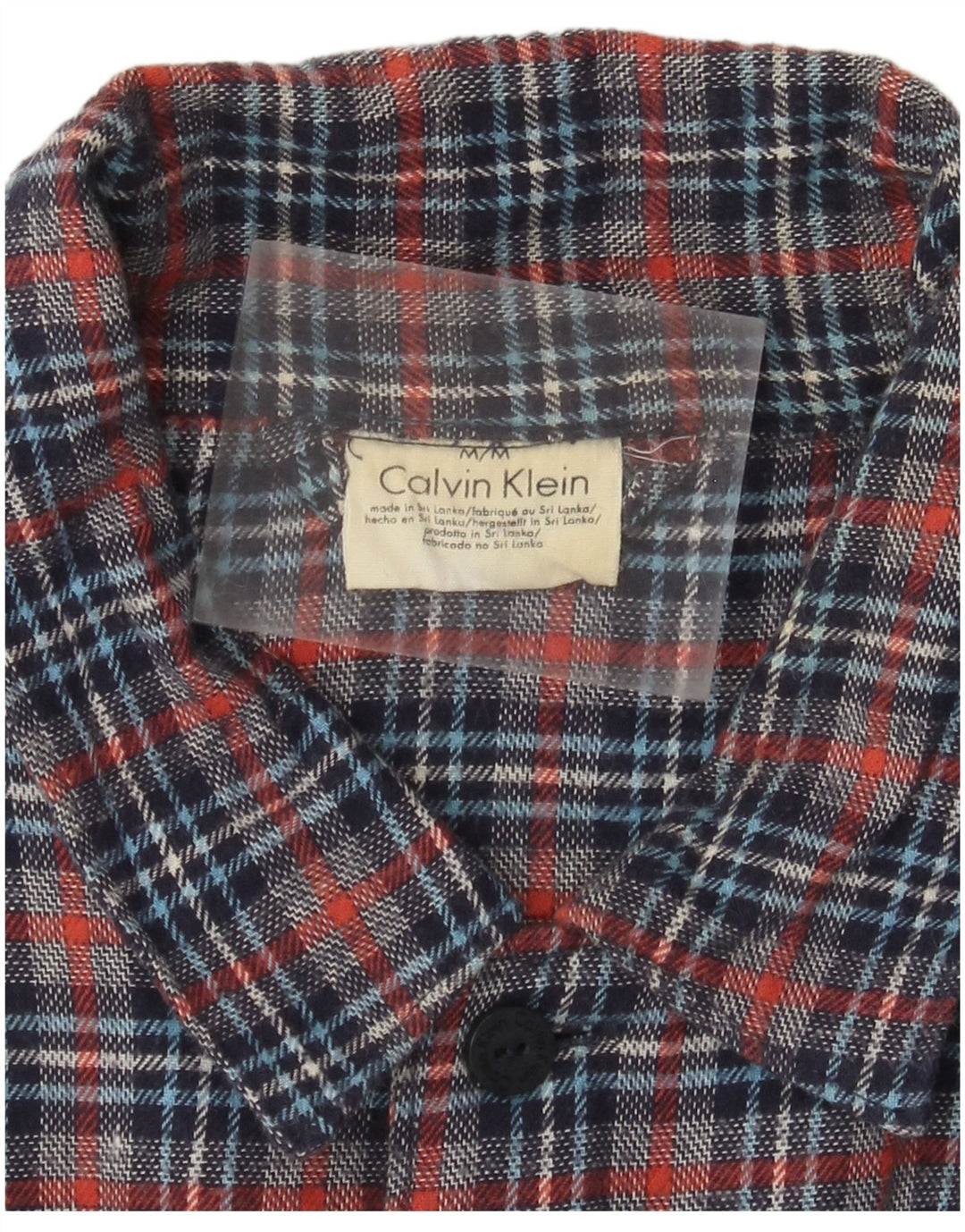 Camisa de franela Calvin Klein de algodón a cuadros multicolor mediana para hombre
