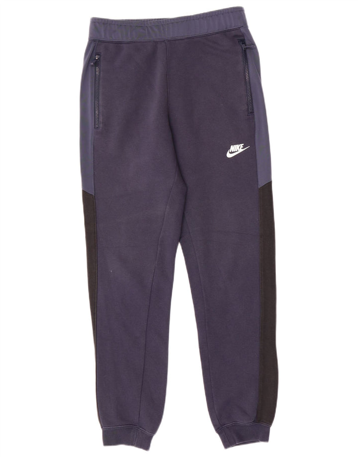 NIKE Hombre Pantalones de Chándal Joggers XS Azul Marino Colorblock Algodón