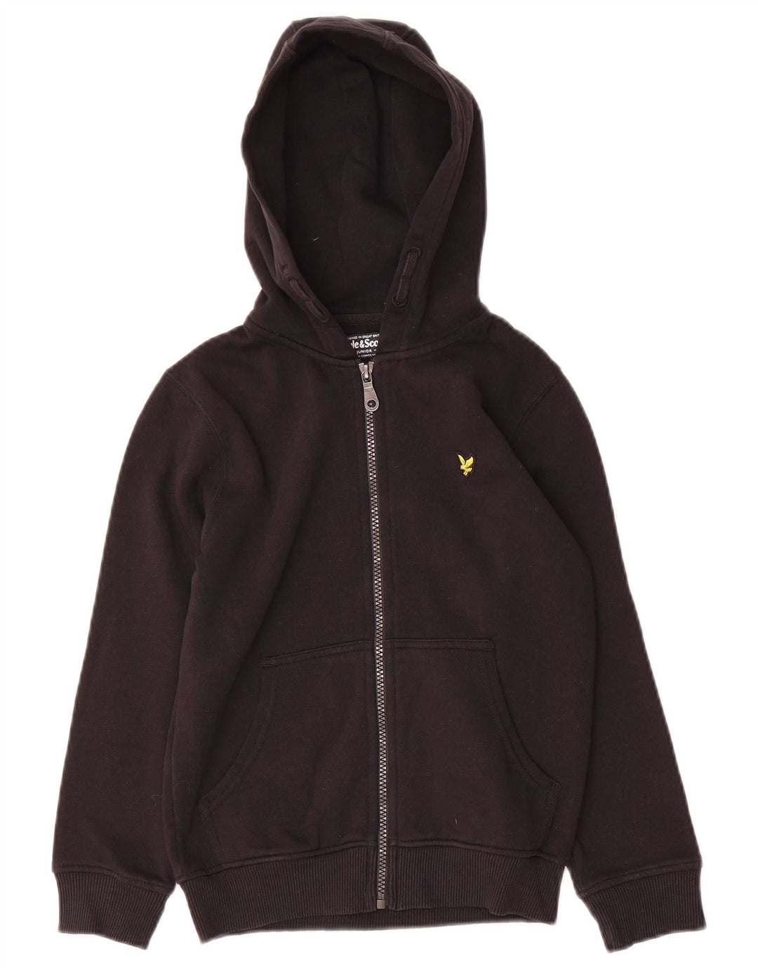 Lyle & Scott Sudadera con capucha y cremallera para niños 8-9 años Negro
