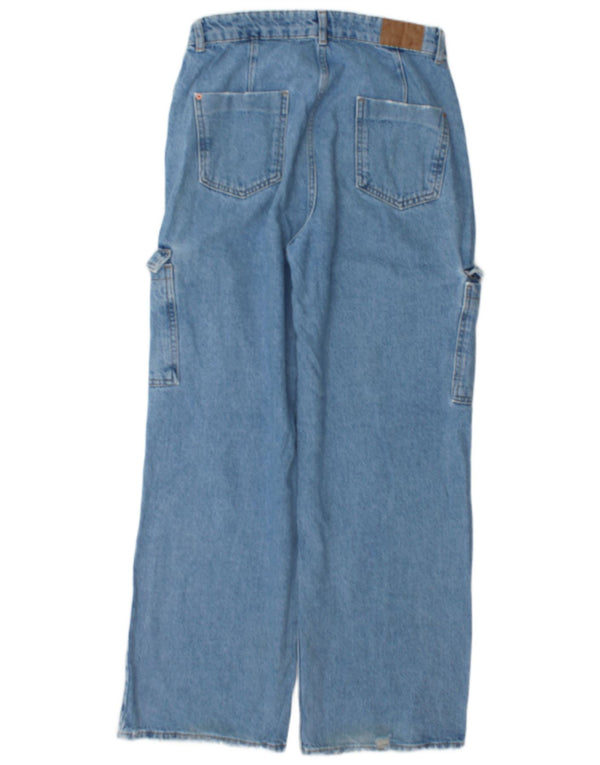 Zara Jeans Cargo Sueltos Mujer EU 40 Medium W30 L30 Algodón Azul