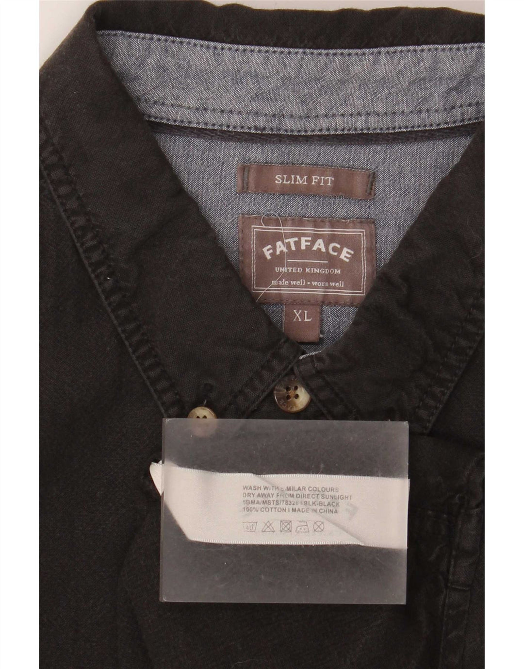Camisa ajustada para hombre Fat Face XL Algodón negro