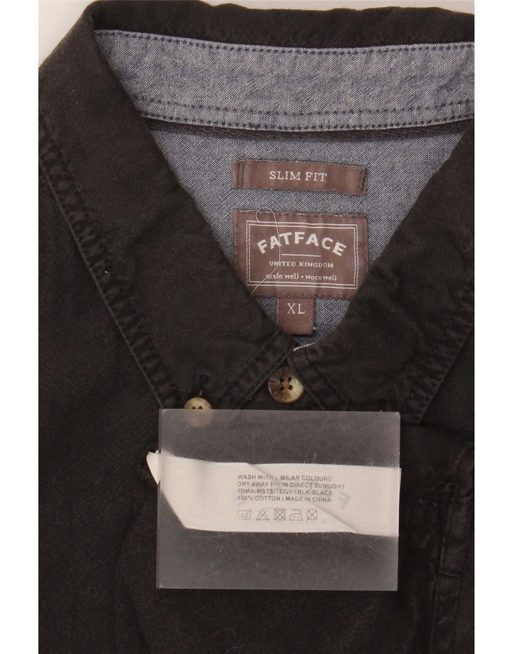 Camisa ajustada para hombre Fat Face XL Algodón negro