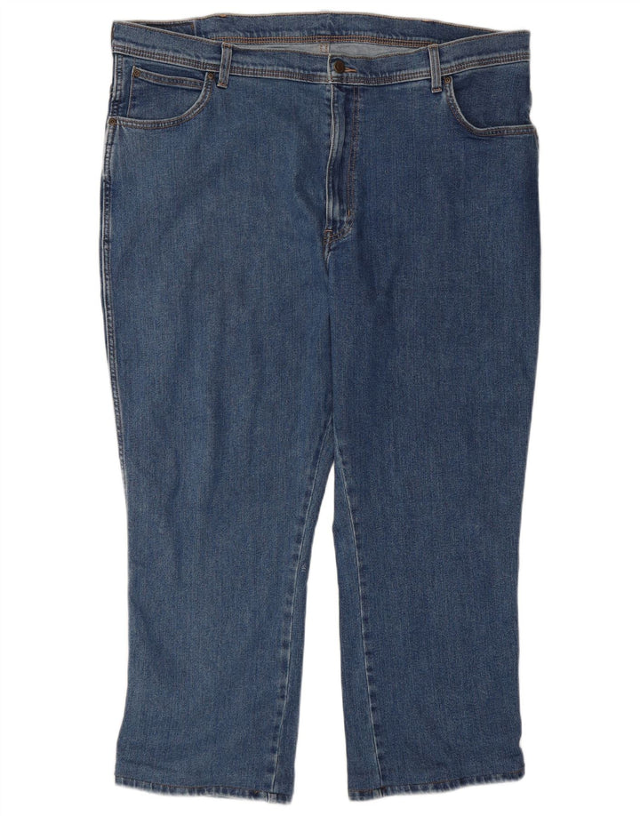 WRANGLER Vaqueros recortados de corte regular para hombre W44 L26 Algodón azul
