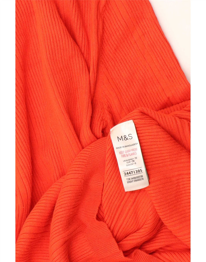 Marks & Spencer Jersey con cuello vuelto para mujer UK 10 Small Viscosa naranja