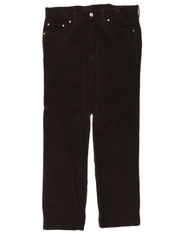 Pantalones Carrera Recto De Pana Para Hombre W31 L28 Algodón Negro