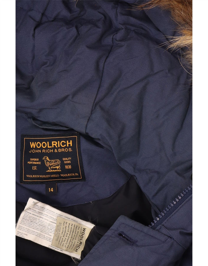 Woolrich Abrigo acolchado con capucha para niño 13-14 años Algodón azul