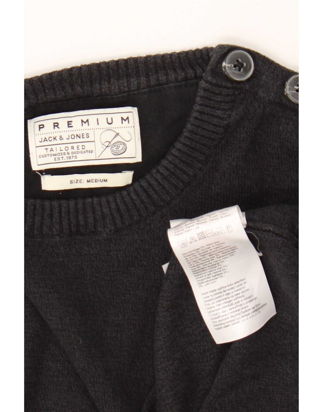 Jack & Jones Hombre Regular Fit Jersey De Cuello Redondo Jersey Azul Marino Medio
