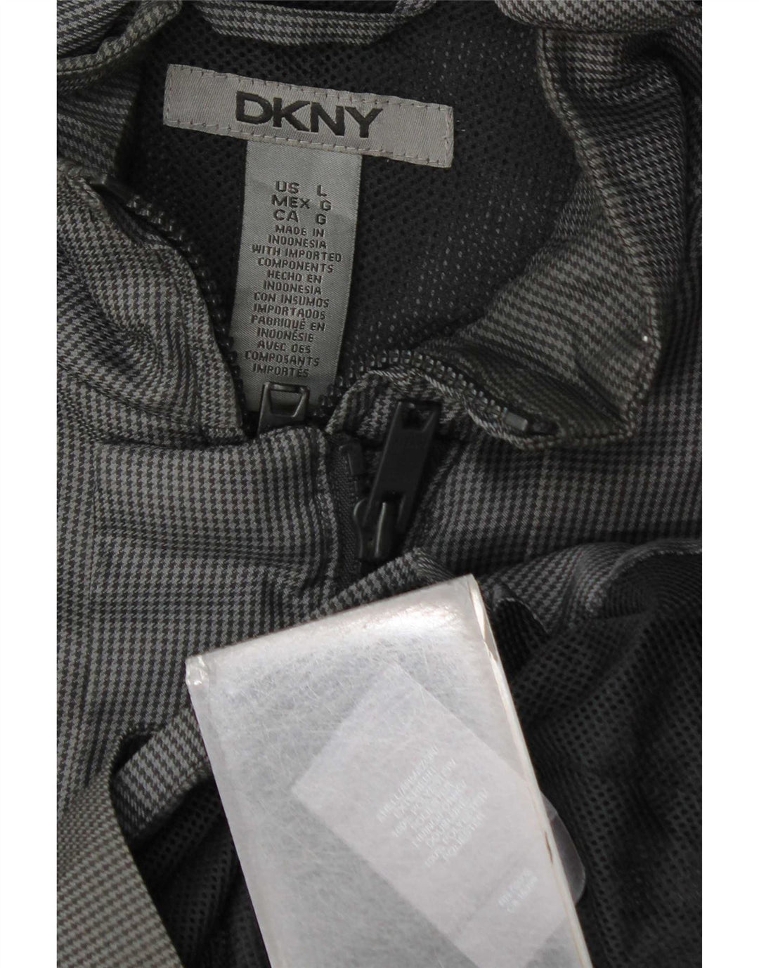 Dkny Chaqueta utilitaria para hombre Reino Unido 40 Poliéster de pata de gallo gris grande