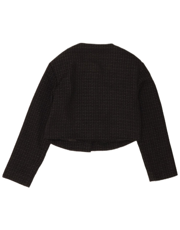 Abercrombie & Fitch Chaqueta tipo blazer corta para mujer Reino Unido 10 Small Black Check