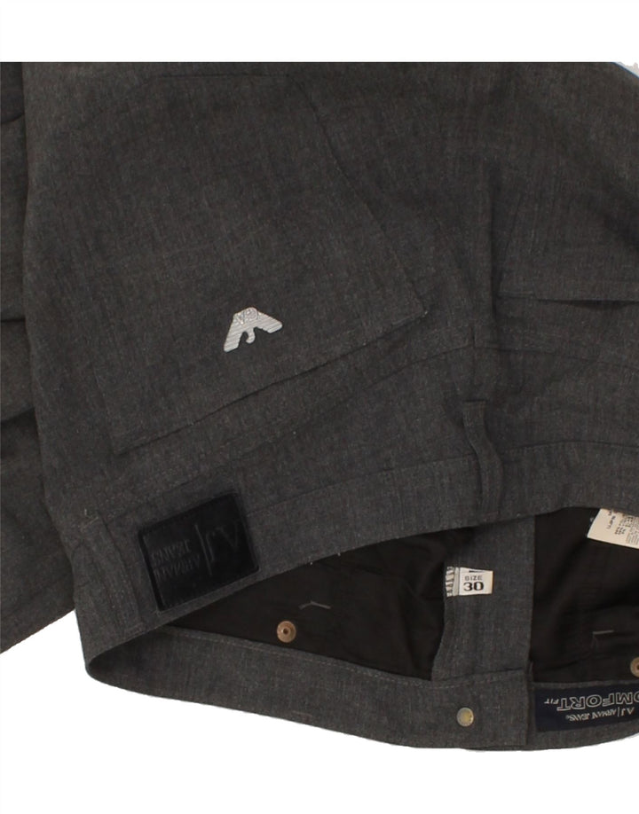 ARMANI Womens Straight Casual Trousers W30 L29 Grey Polyester Vintage Armani and Second-Hand Armani from Messina Hembry 