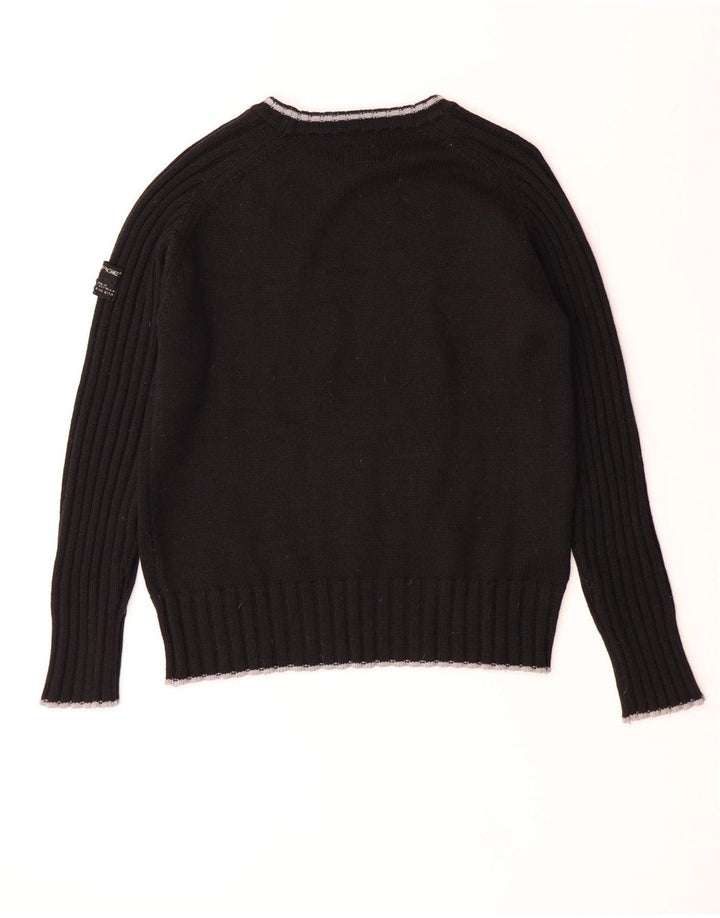 Energie - Jersey de cuello redondo para hombre, talla grande, lana negra