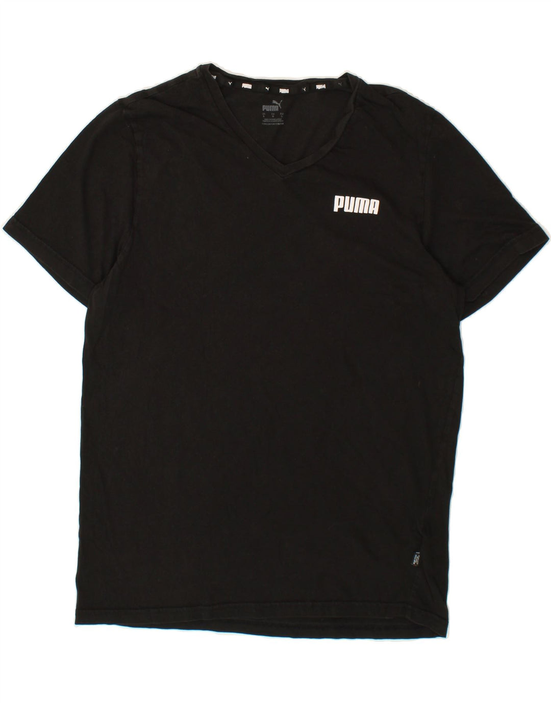 PUMA Mens Graphic T-Shirt Top Large Black Cotton Vintage Puma and Second-Hand Puma from Messina Hembry 