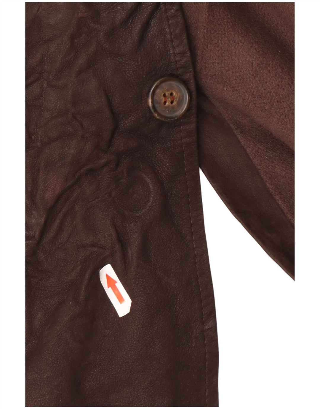 Vintage hombres cuero abrigo Reino Unido 44 2XL marrón clásico