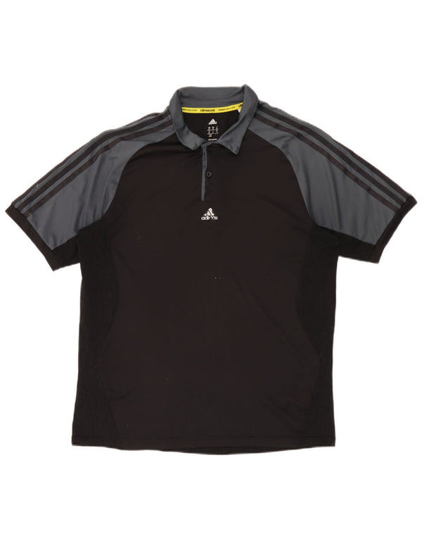 Adidas Polo Climacool para hombre, color negro mediano, color block
