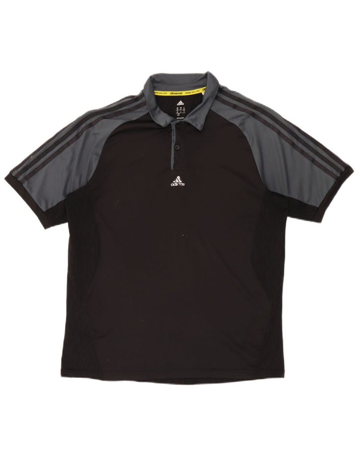 Adidas Polo Climacool para hombre, color negro mediano, color block