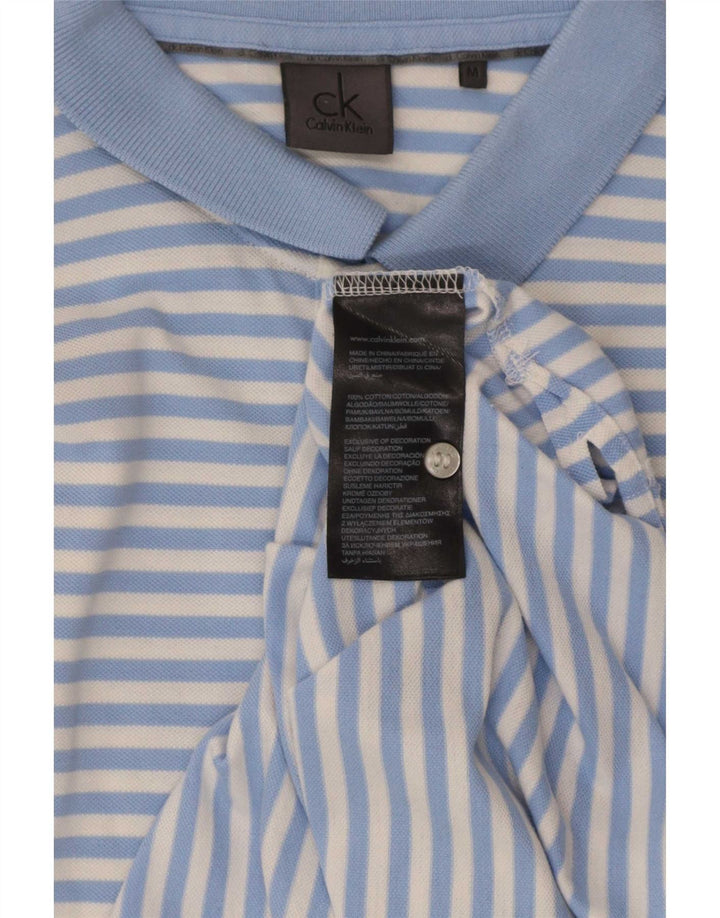 Calvin Klein Polo De Manga Corta De Ajuste Regular Para Hombre Rayas Azul Medianas