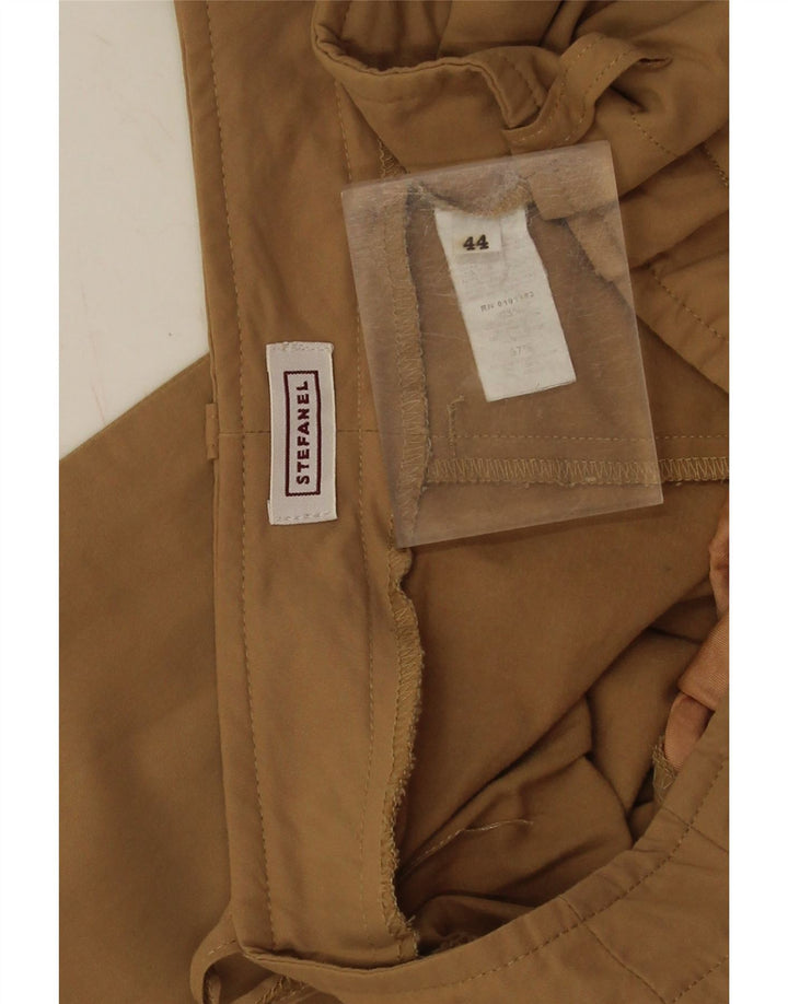 Stefanel Pantalones chinos con corte de bota para mujer IT 44 Medium W30 L32 Algodón caqui